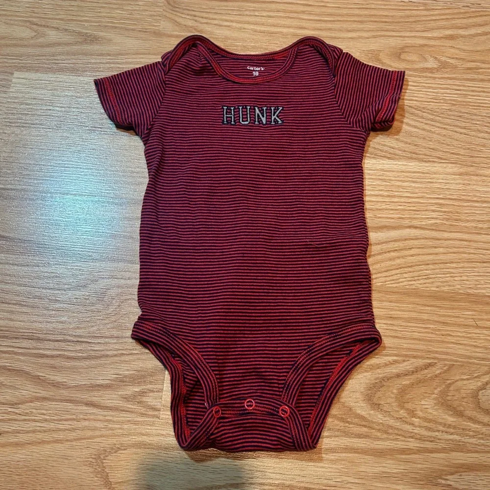 Carters Baby Boy Bodysuit Lot of‎ 4 Blue Red Green Grey 18M 24M Striped Graphic